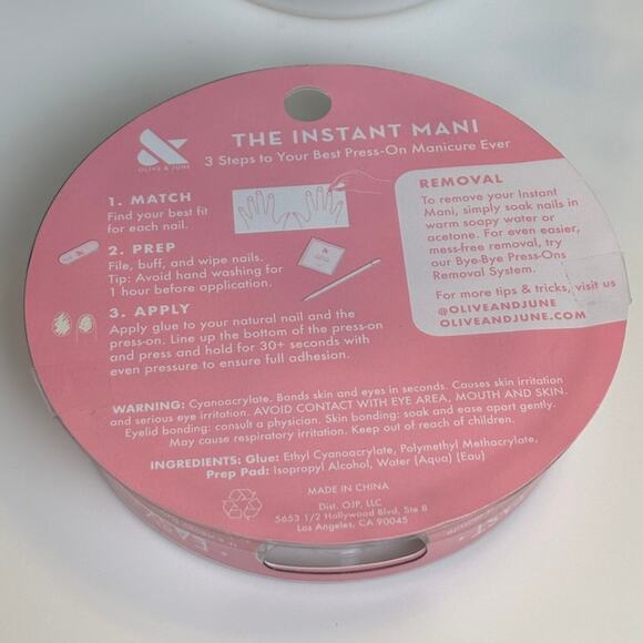 Olive & June The Instant Mani Press On Nails CCT Gradient Sheer Pink White Kits - Picture 3 of 3